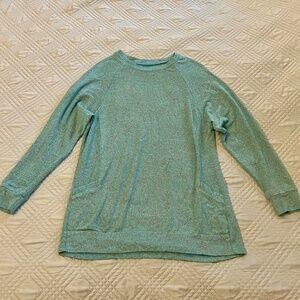 Girls Teal Blue Long Sleeved Top, Size 150 (US 10-12)